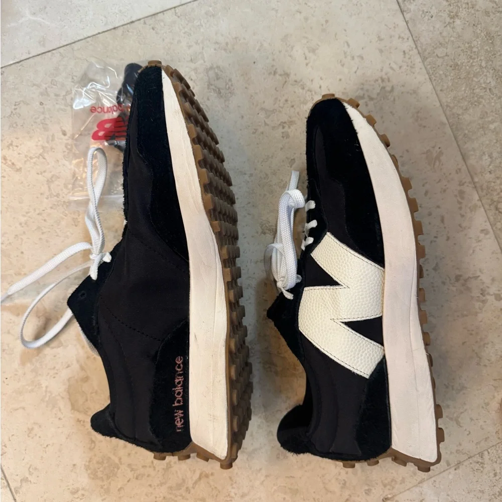 New Balance Black and White Low-Profile Running Sneakers - Picture 3 of 5